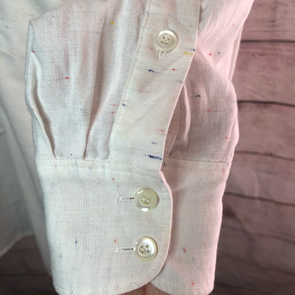 J.Crew White/Multi Colored Button Down - image 3